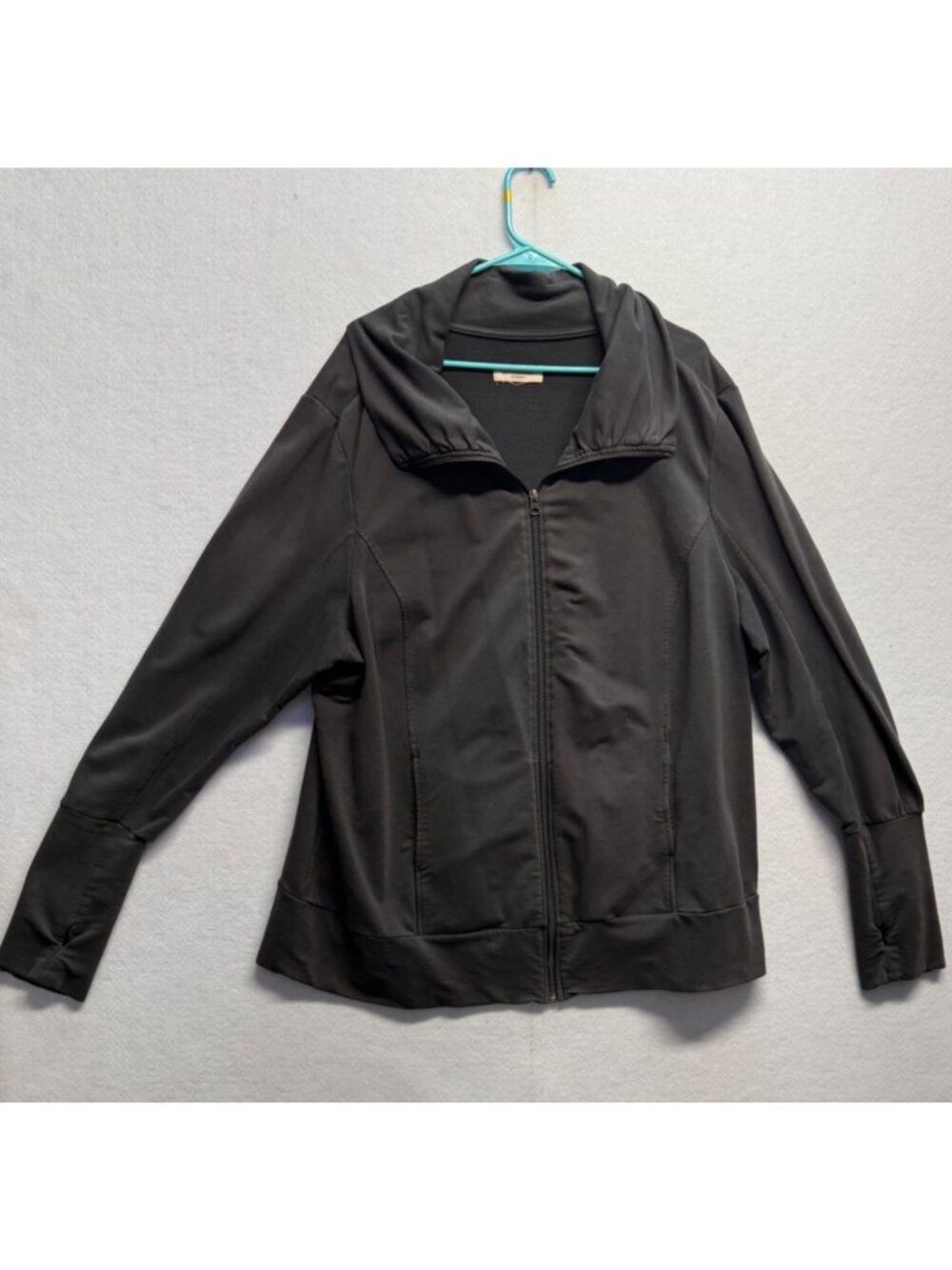 Covington Woman Black Full-Zip Jacket With Pockets Size XL
